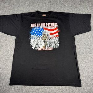Harley-Davidson Ride of the Patriots 2008 Men's 2XL Fairfax 2K Vintage T-Shirt‎